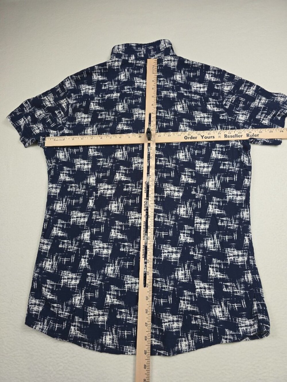 Mens Blue & White Patterned Button-Up Shirt M LMENTAL Black Label 100% Cotton - Picture 4 of 4